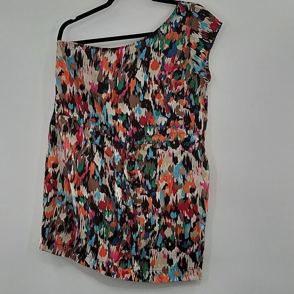 Twenty One Multi Color One Shoulder Blouse size:M
